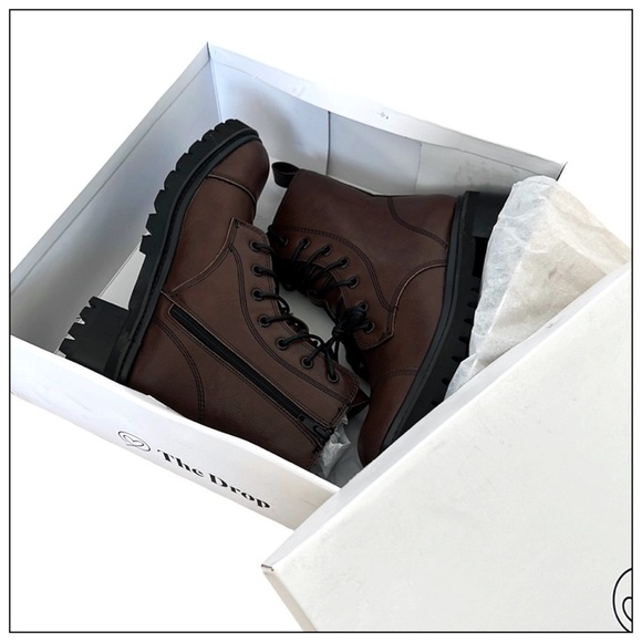 NWT The Drop Sparta Chunky Lug Sole Lace Up Combat Boot Size 8 - Picture 6 of 7